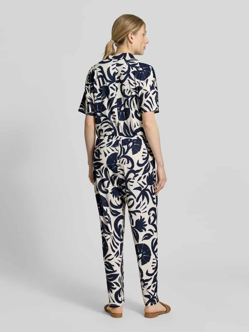 Oui Jumpsuit met all-over bloemenmotief beige gemêleerd, foto 4