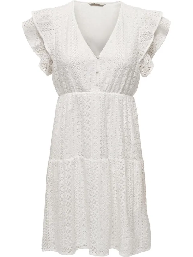Only ONLHELENA LACE CAPSL DRESS WVN NOOS - Dames - Mini jurken cloud dancer