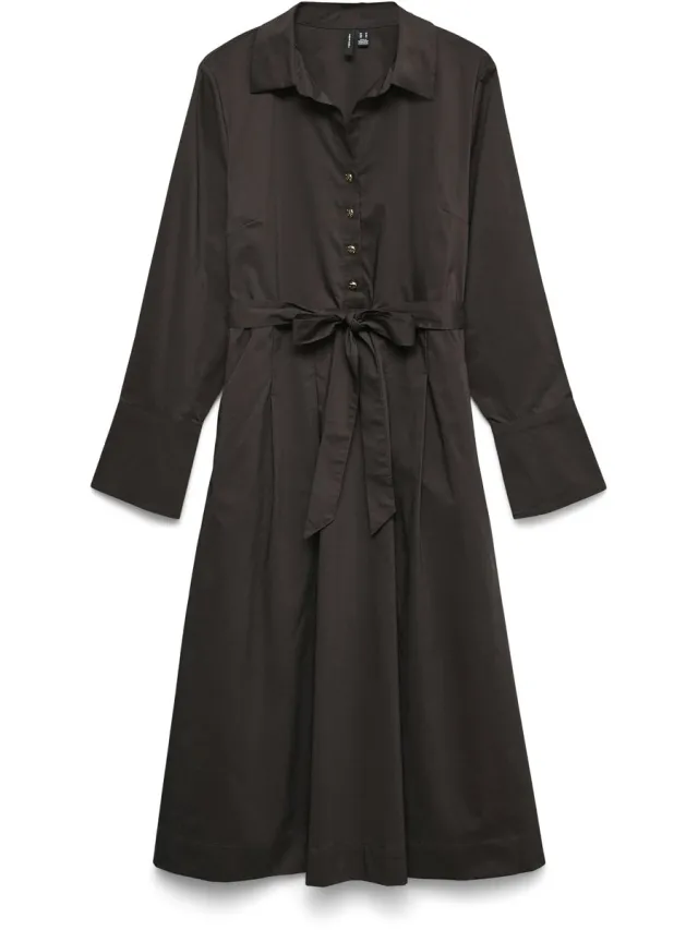 Vero Moda VMFRIBA LS CALF DRESS WVN GA - Dames - Maxi jurken Chocolate Torte