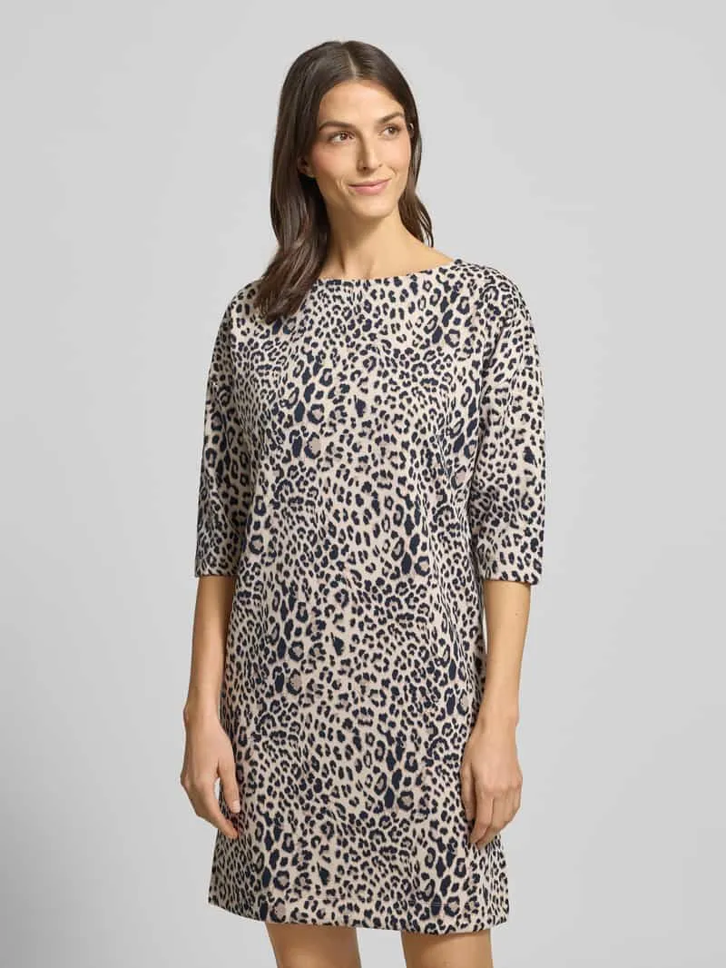 Christian Berg Woman Jurk met effen design en dierenprint zand, foto 4