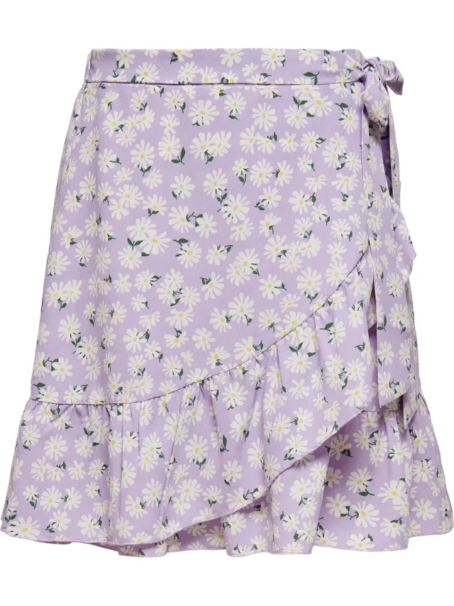 Only ONLDINA SHORT WRAP SKIRT WVN Dames Rok Paars