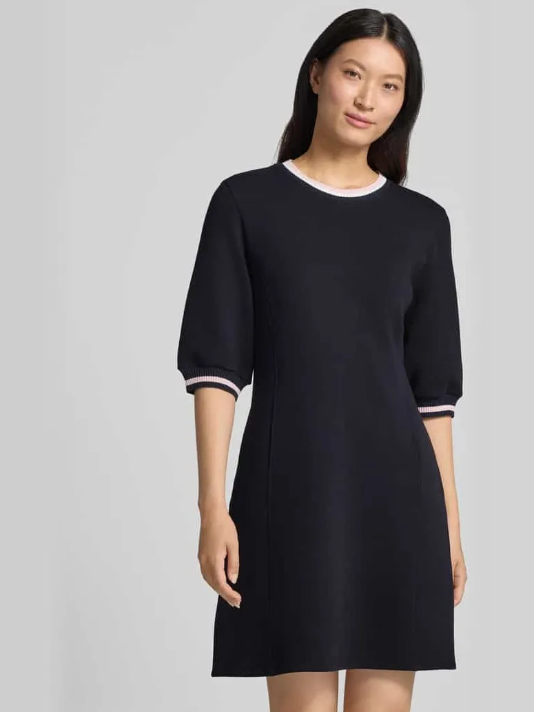 Marc Cain Regular fit jurk van katoenmix Marineblauw