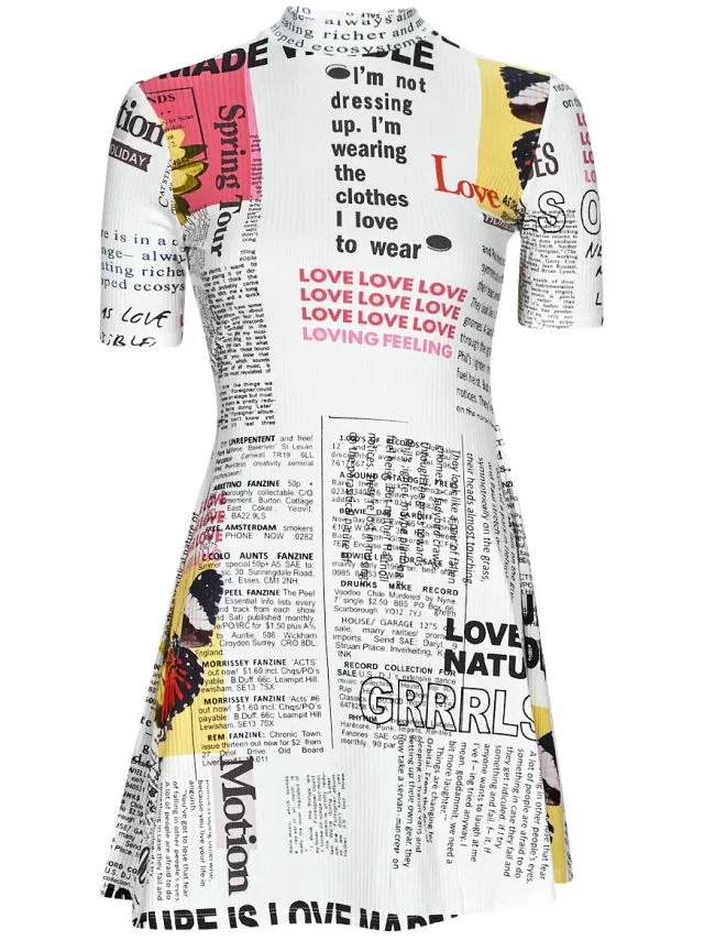 Desigual Korte Jurk Desigual VEST_NEWSPAPER Wit