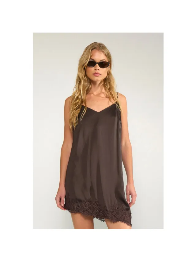 Nümph Numph 707272 nunadine dress black coffee Bruin