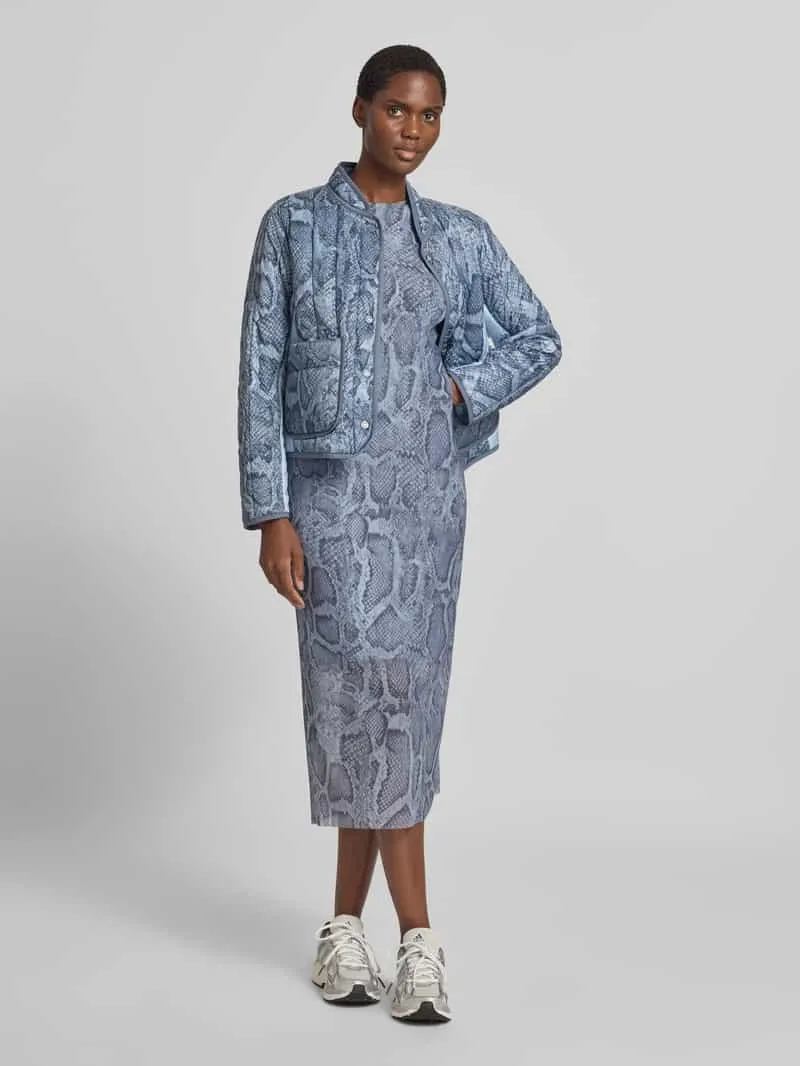 Marc Cain Midi-jurk met slangenmotief rookblauw, foto 3