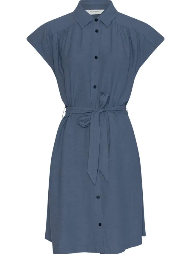 MSCH Copenhagen linnen korte jurk blauw