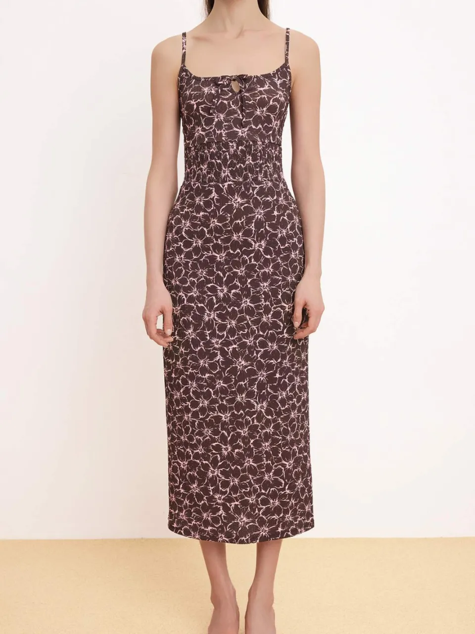 Turkishsouq Mouwloze bodycon midi-jurk met bloemenprint voor dames zwart, foto 2