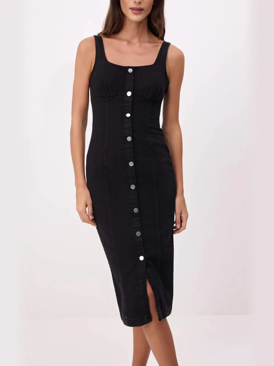 Turkishsouq Platte, mouwloze, nauwsluitende midi-jurk voor dames zwart, foto 2