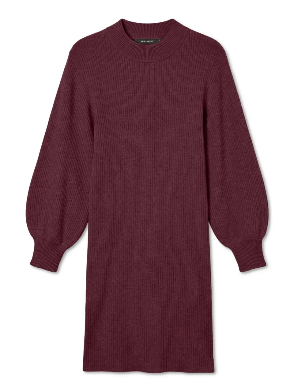 Vero Moda gebreide midi jurk - donkerrood, foto 2