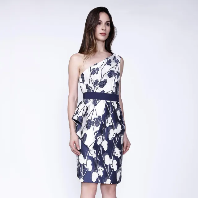 Smart & Joy Jacquard Flower Bustier -jurk Blauw