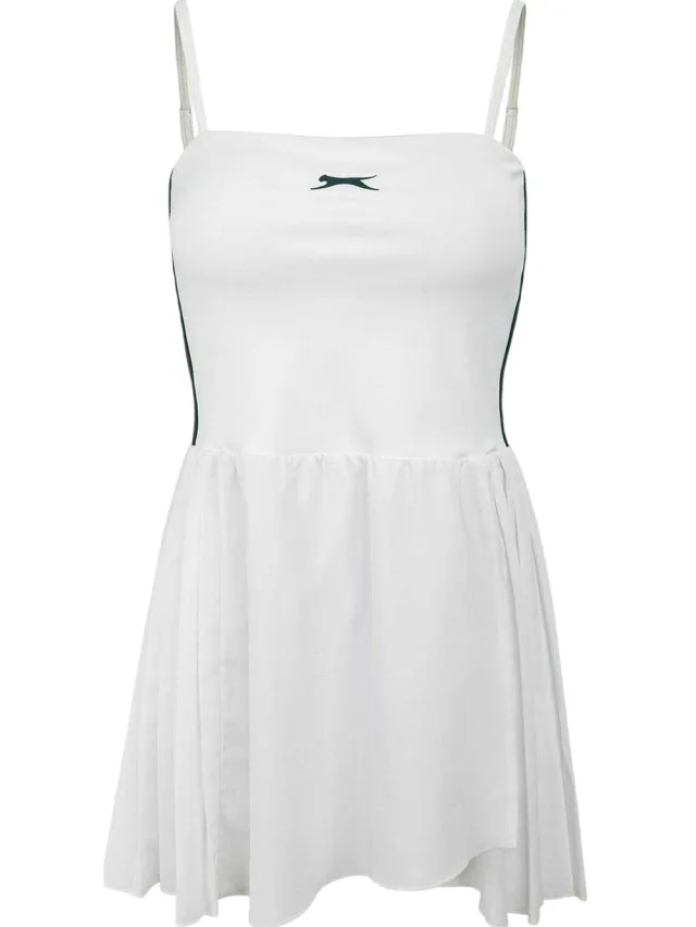 Slazenger Dames/Dames Geplooide Fit Tennis Athletic Jurk (Wit)