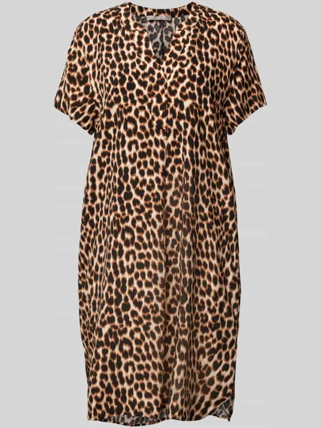 Christian Berg Woman Selection Knielange tuniekjurk met kapmouwen beige, foto 2