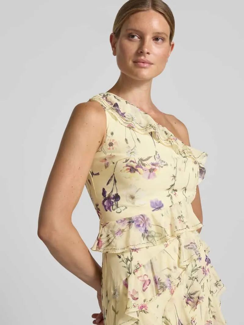 Lipsy midi-jurk met siersteentjes geel, foto 4