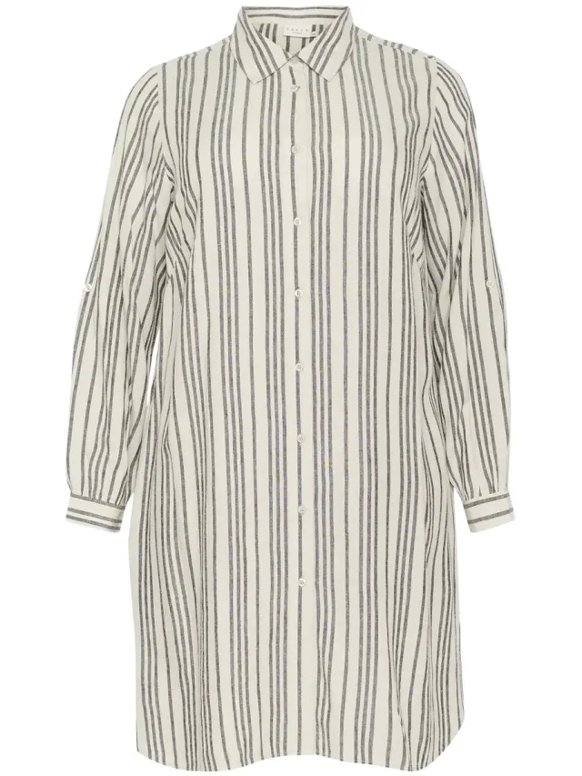 Kaffe Curve Dameshemdjurk KAFFE Curve Mille moonstruck / black stripe