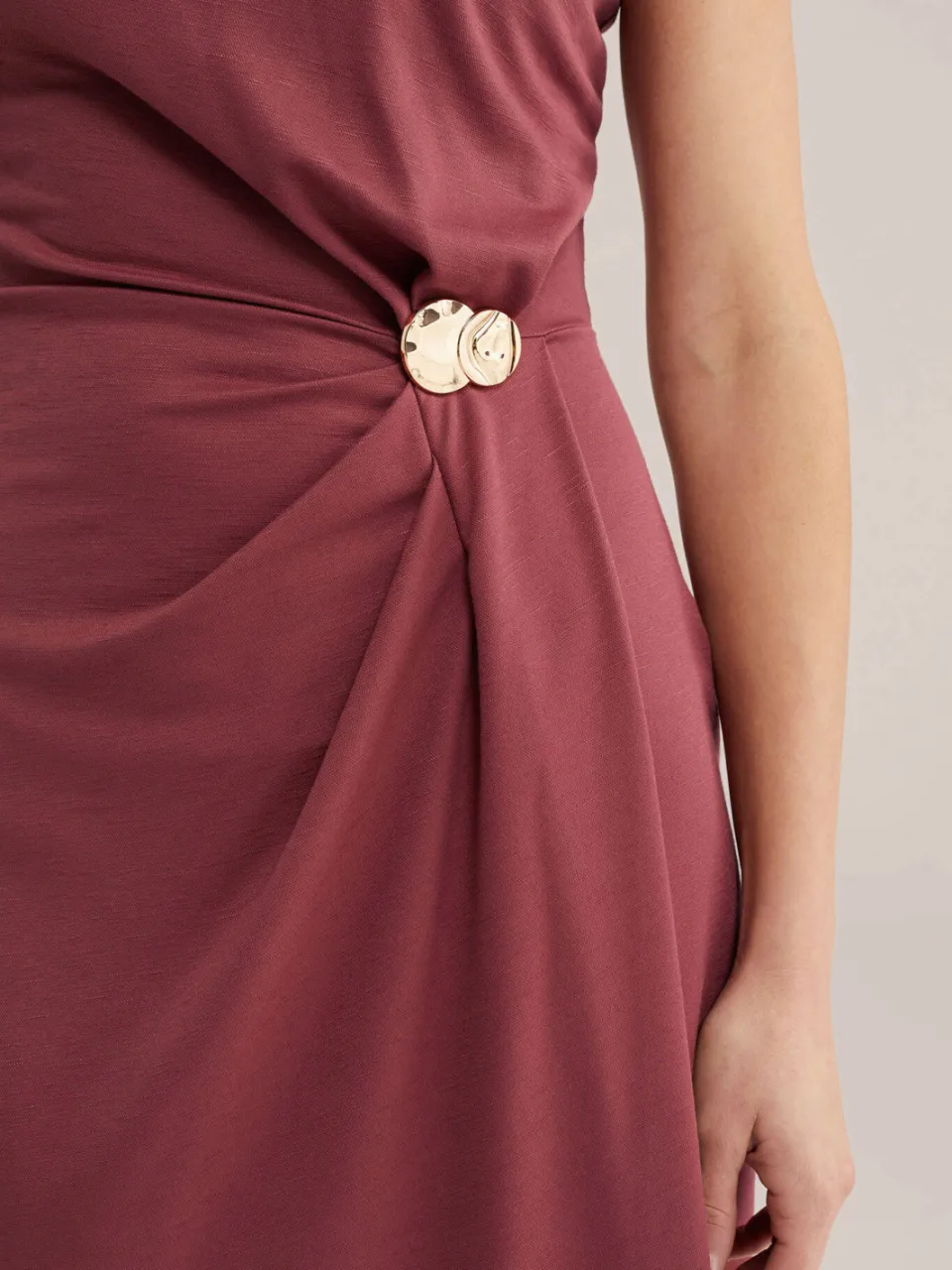 WE Fashion jurk met knoopdetail - oudroze, foto 4