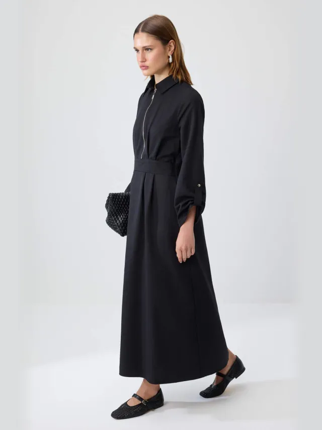 Trendyol Modest Dames Zwart Effen Maxi Lang Casual A-lijn Modest Jurken, foto 2