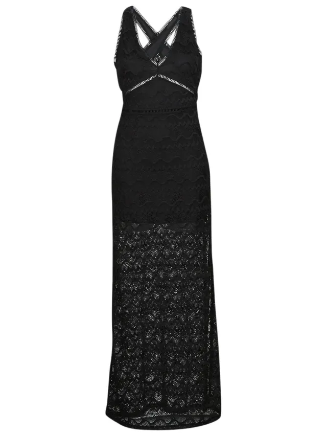 Guess Lange Jurk Guess SL LIZA LONG DRESS Zwart