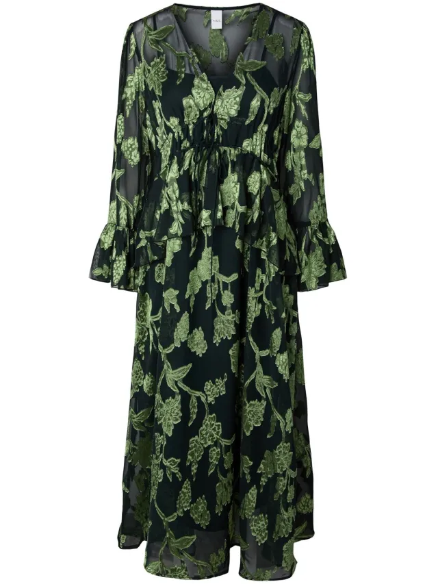Yas maxi-jurk YASDASH LS Black1