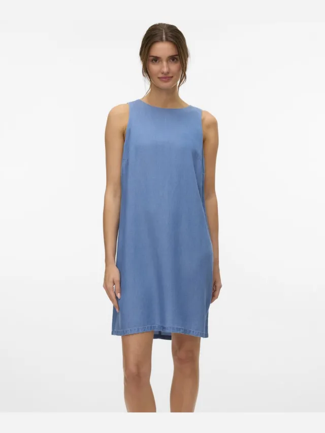 Vero Moda Jurk VMFLEUR Korte jurk Medium Blue Denim