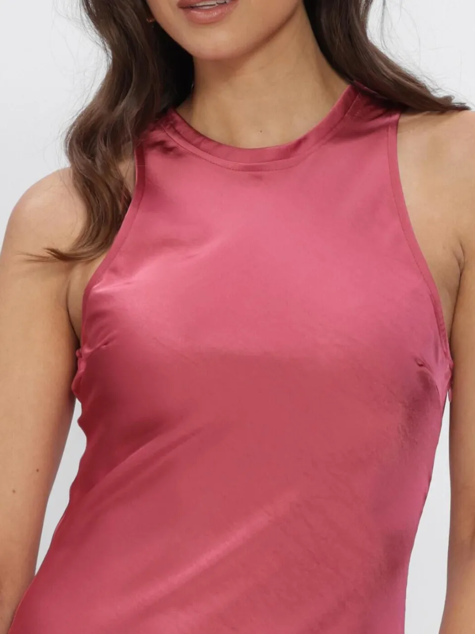 NEO NOIR Dames Jurken Celinie Heavy Sateen Dress - Roze, foto 3
