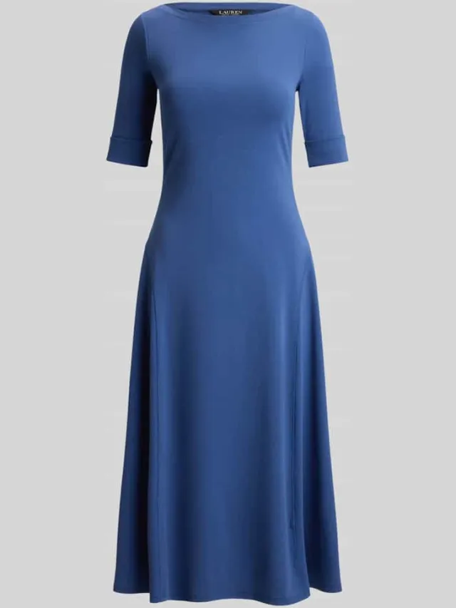Lauren Ralph Lauren regular fit jersey jurk van katoenmix model 'MUNZIE' blauw, foto 2