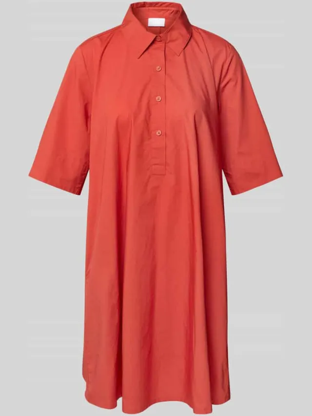 Jake*s Collection Overhemdjurk met knoopsluiting roestrood, foto 2