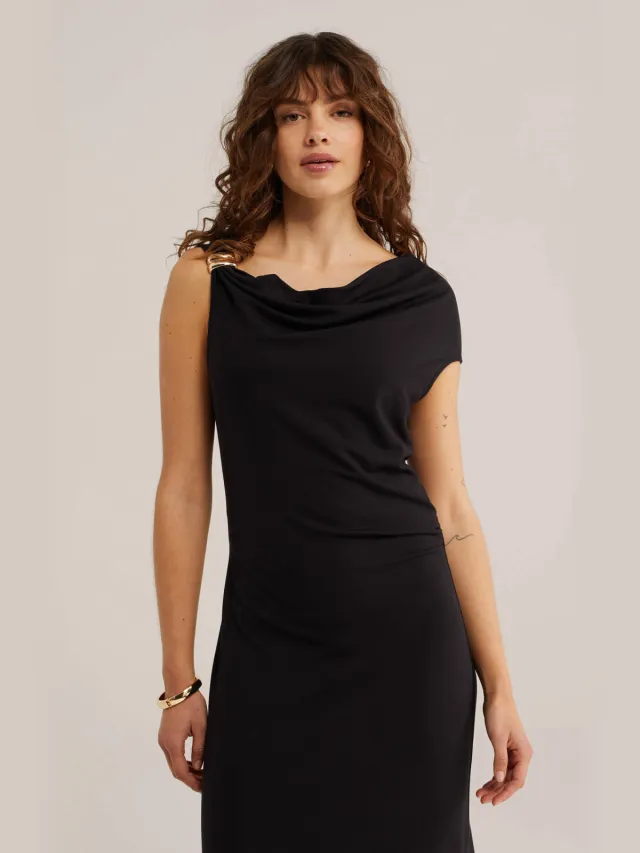 WE Fashion off shoulder jurk - zwart, foto 2