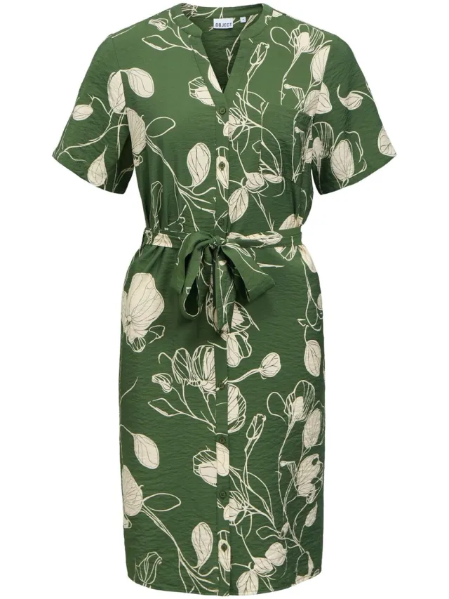 OBJECT COLLECTORS ITEM Object Blousejurk Bedrukt bronze green