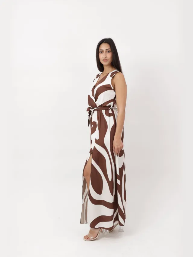 Elara Maxikleid Dunkelbraun