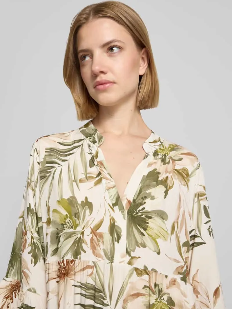ZABAIONE Midi-jurk van viscose met serafinokraag model 'Kl44arraa' kaki, foto 3