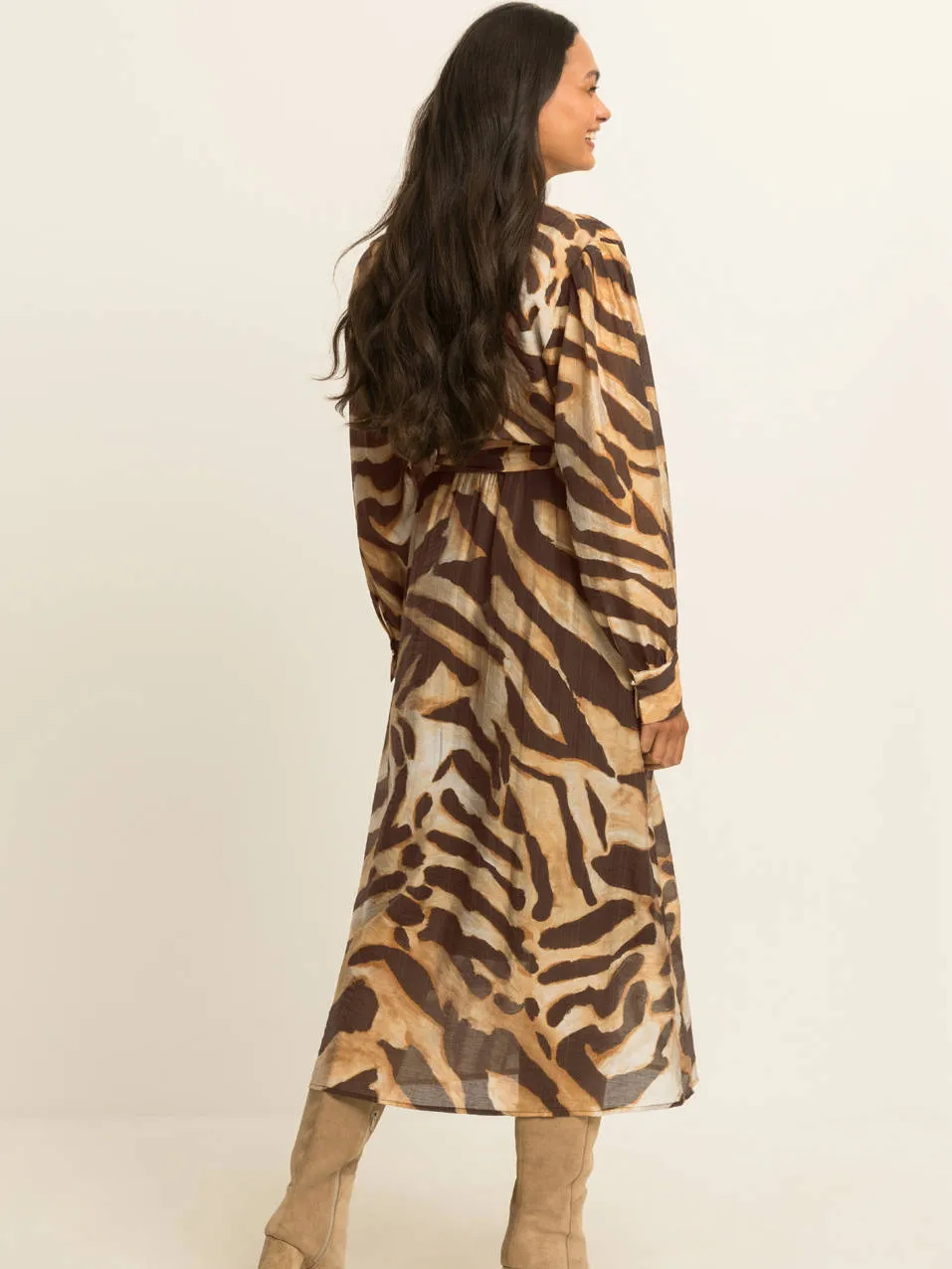 Expresso midi wikkeljurk met ceintuur en print - meerkleurig multi, foto 3