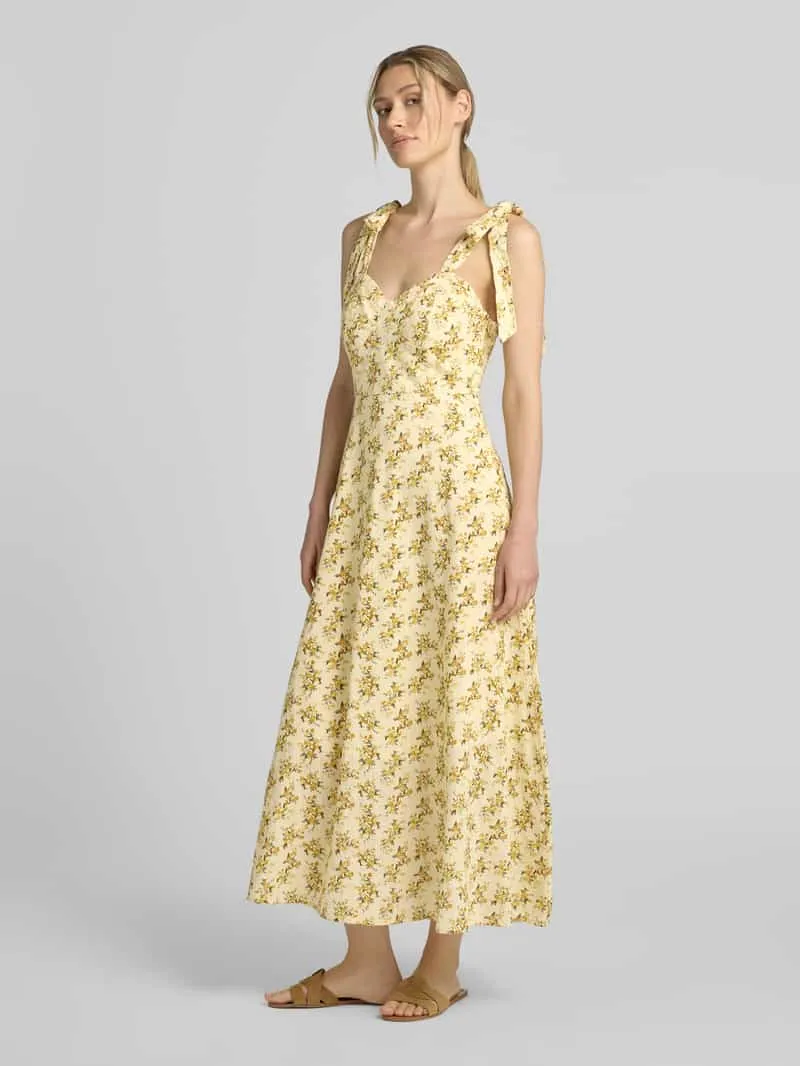 Yas midi-jurk met all-over bloemenmotief model 'Yaselin' geel, foto 4