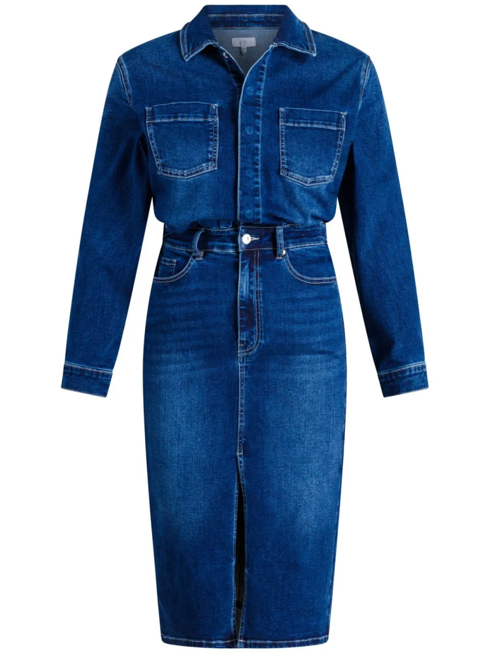 Yest midi spijkerjurk - dark blue denim, foto 2