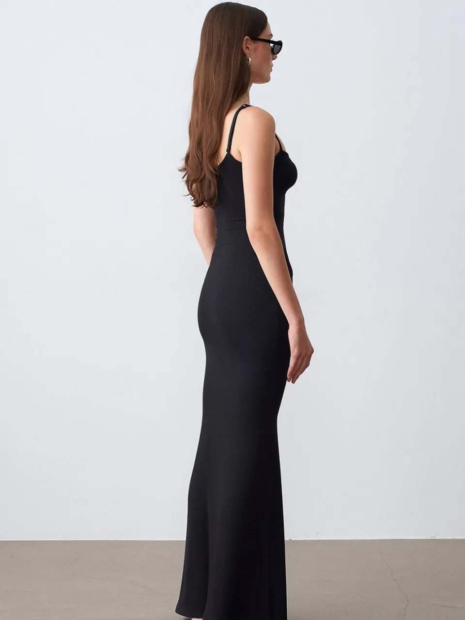 Dilvin Geribbelde Bodycon Maxi-jurk zwart, foto 2