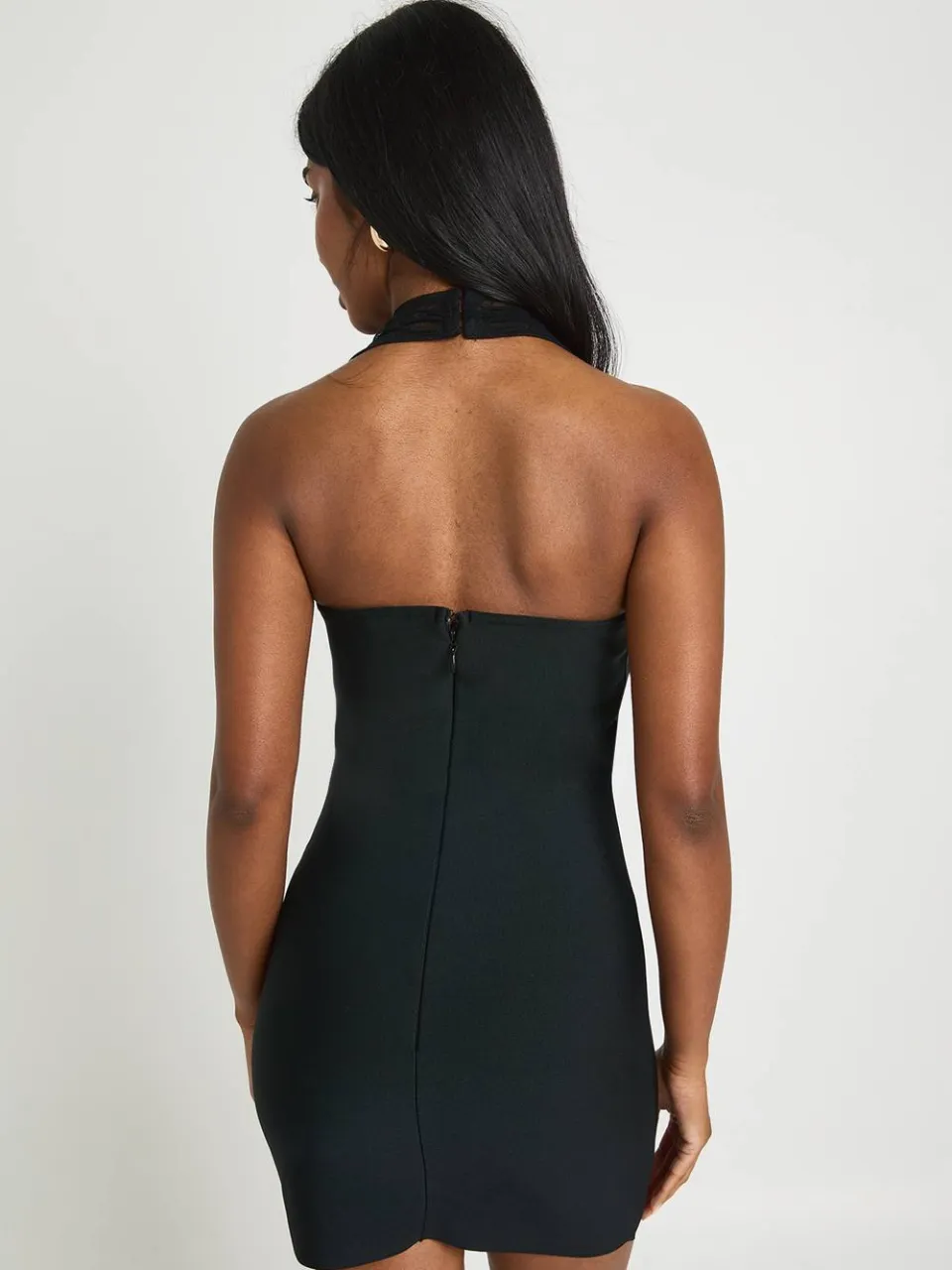 boohoo Dames Premium Bandage Mesh Detail Mini Jurk zwart, foto 3