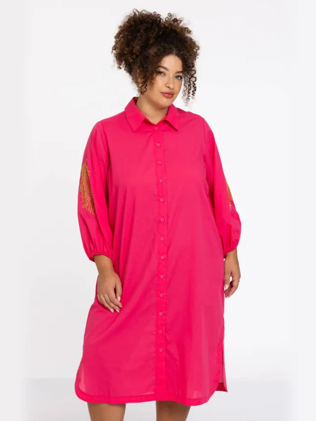 Yoek SOFT geborduurde blousejurk roze, foto 5