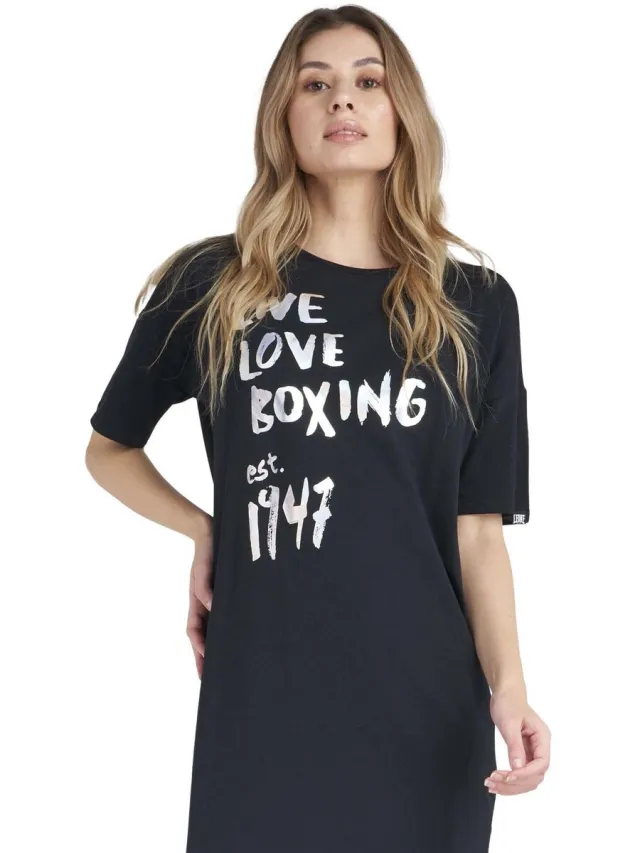 Leone 1947 Jurk Leone 1947 Woman Big Short Slevees Sparkly Zwart