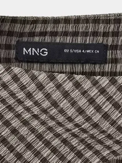 Mango geruite midi jurk - bruin, foto 6