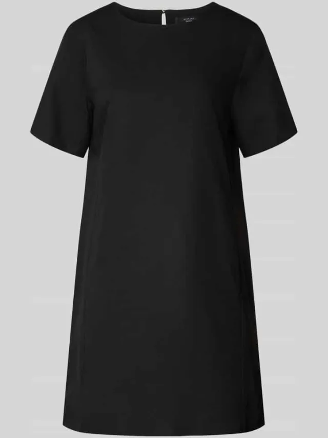 Max Mara Mini linnen jurk van mix van katoen en linnen model 'ALOA' zwart, foto 2