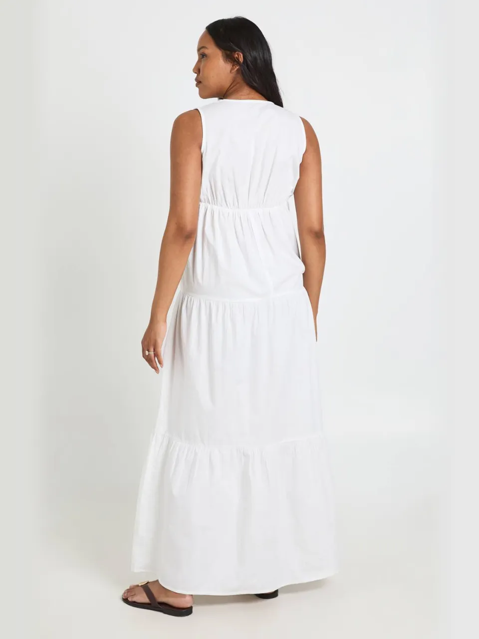 boohoo Dames Zwangerschaps Maxi-jurk Met Kanten Detail En Gelaagde Rok wit, foto 2