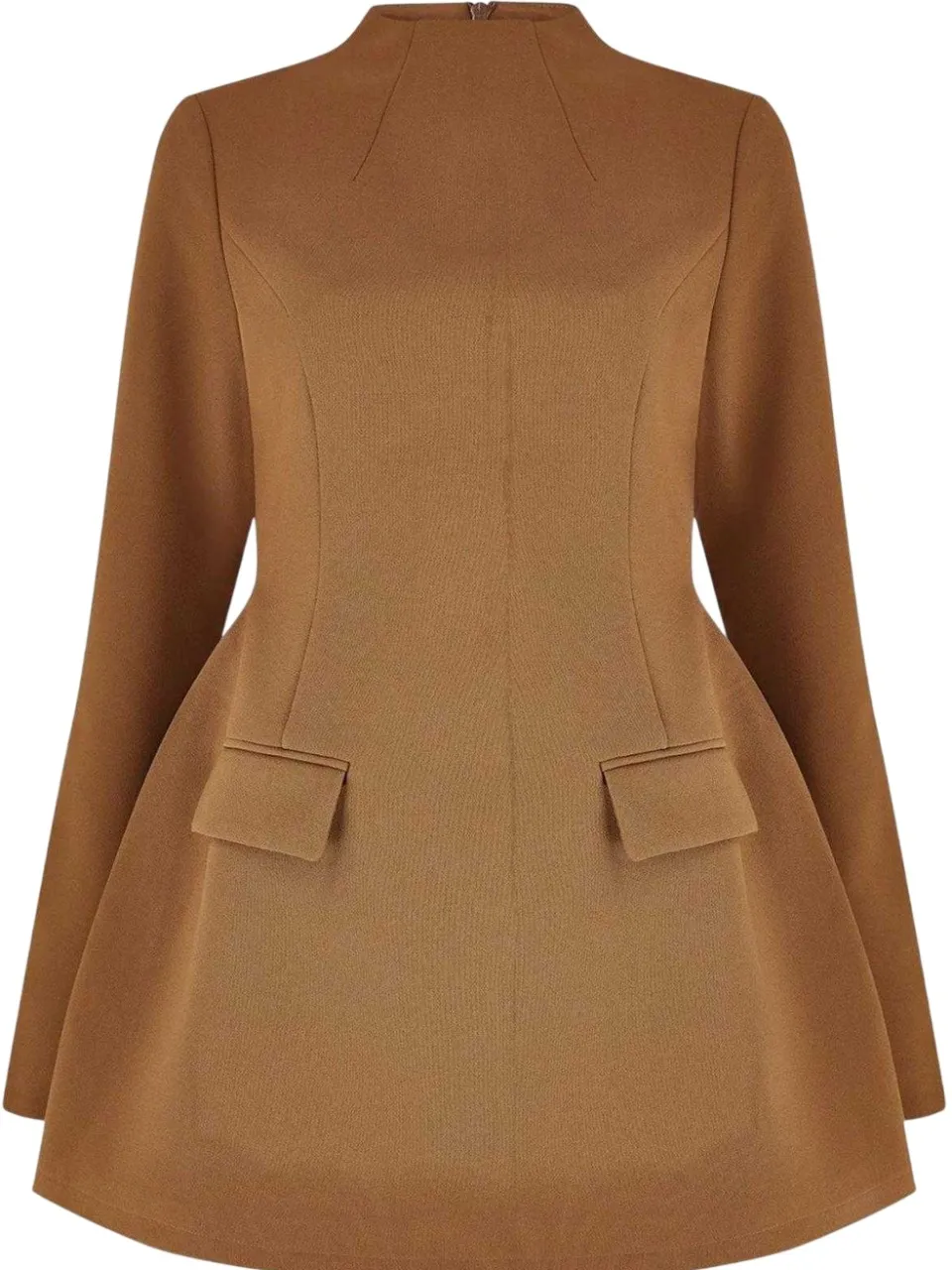 Odd Muse Dames Flared Lange Mouw Mini Jurk (Olijf), foto 2