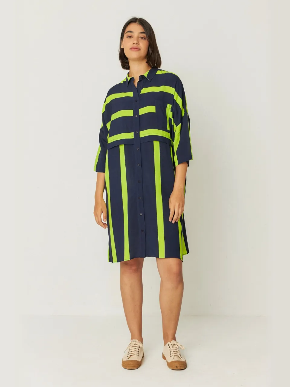 Skfk dames vegan Blousejurk Lisabe Marineblauw, foto 2