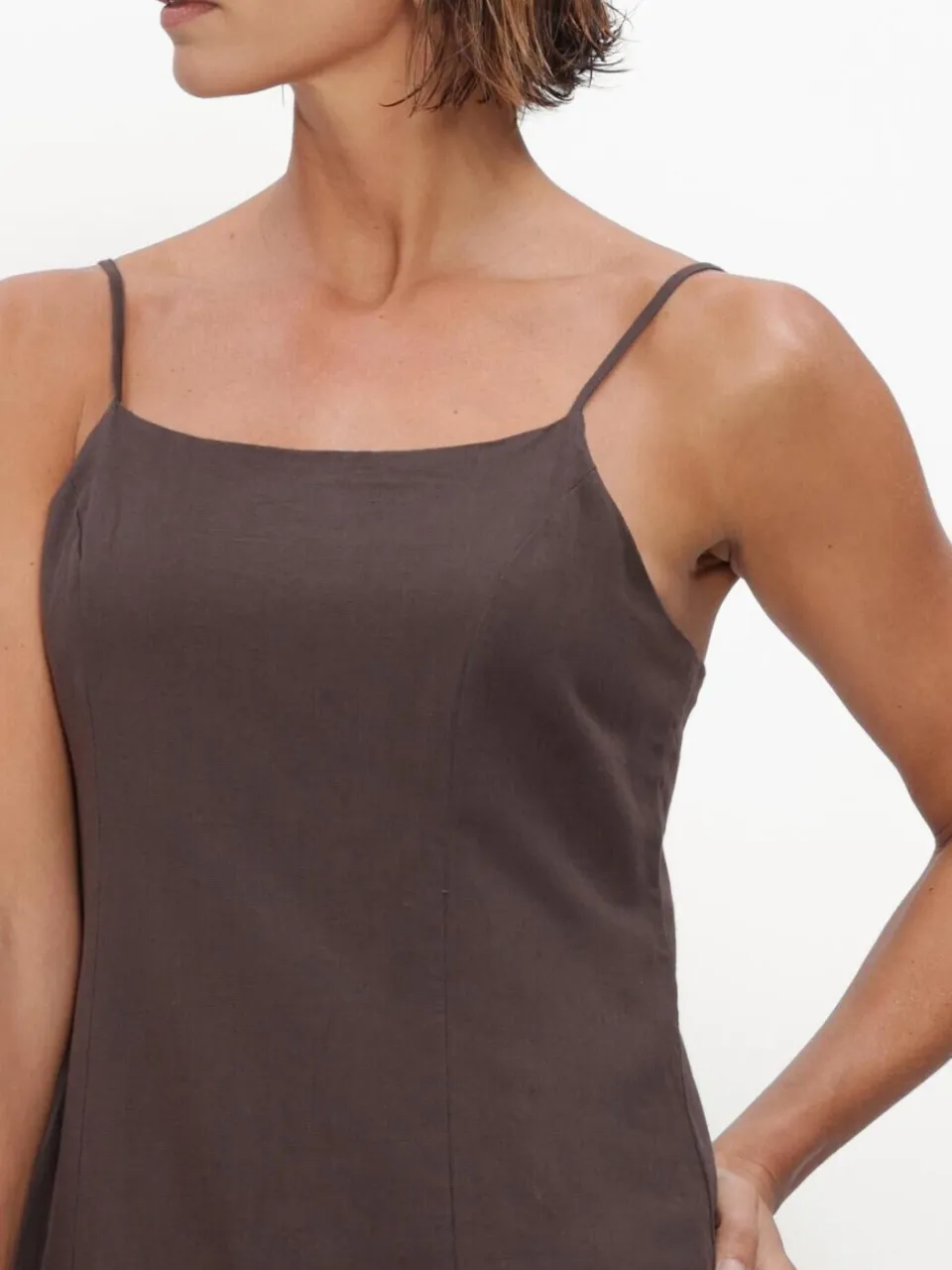 NEO NOIR Dames Jurken Jackie S Voile Dress - Bruin, foto 4