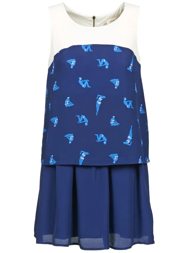 Naf Naf Korte Jurk Naf Naf LIBAIN Blauw