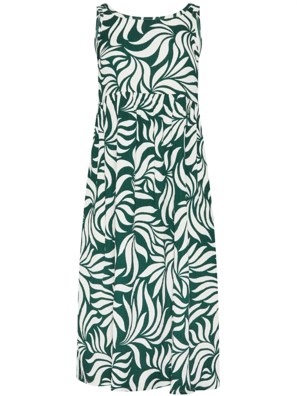 Yours Groene Abstracte Smockjurk Met Bladeren-60, foto 2