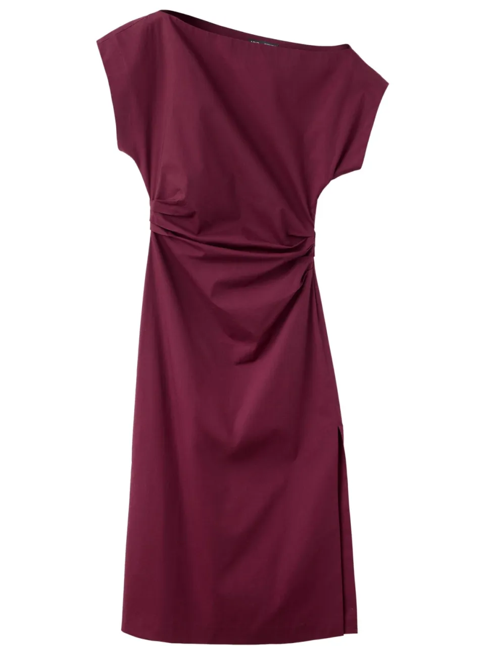 Mango off shoulder midi jurk - donkerrood, foto 2