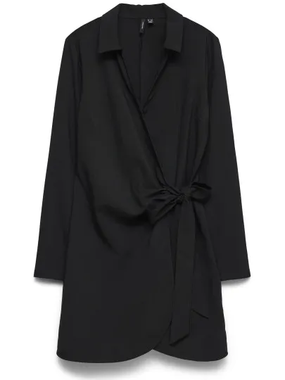 Vero Moda vmevelin ls wrap short dress wvn pa 10353475 zwart, foto 2