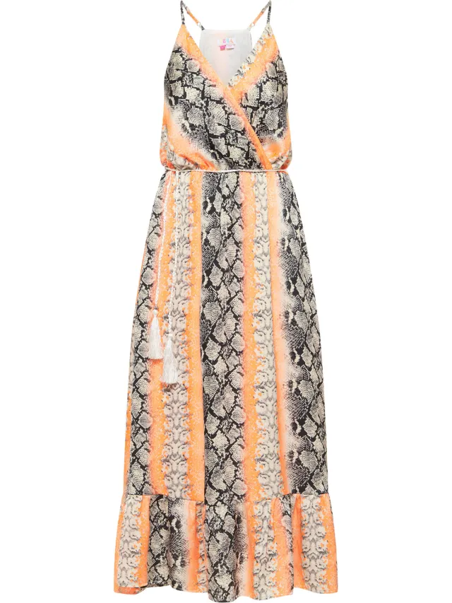 IZIA Maxi Dress met Slangenprint gaya oranje, foto 2