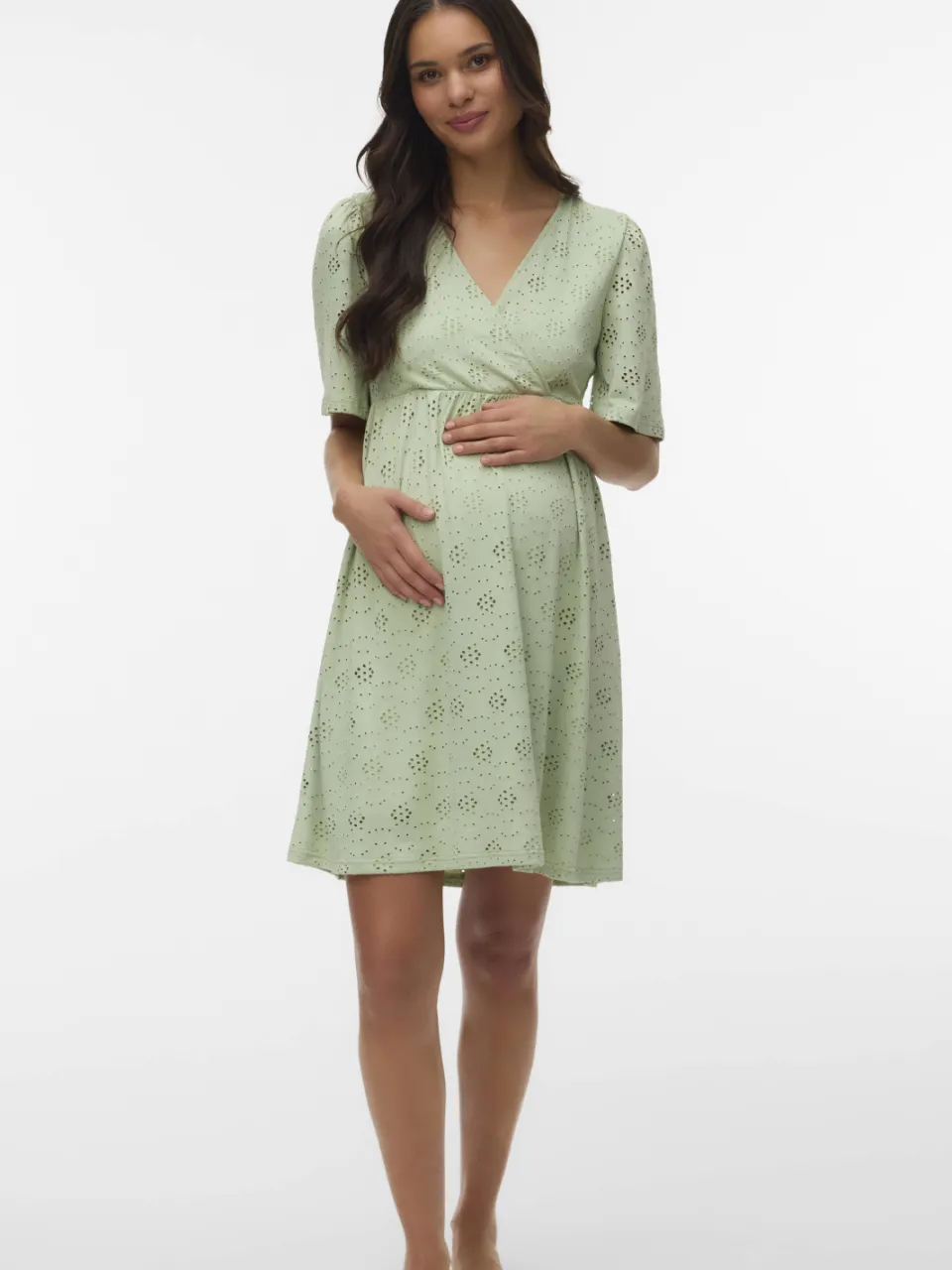 Mamalicious Mlanamaya wikkeljurk broderie groen, foto 4