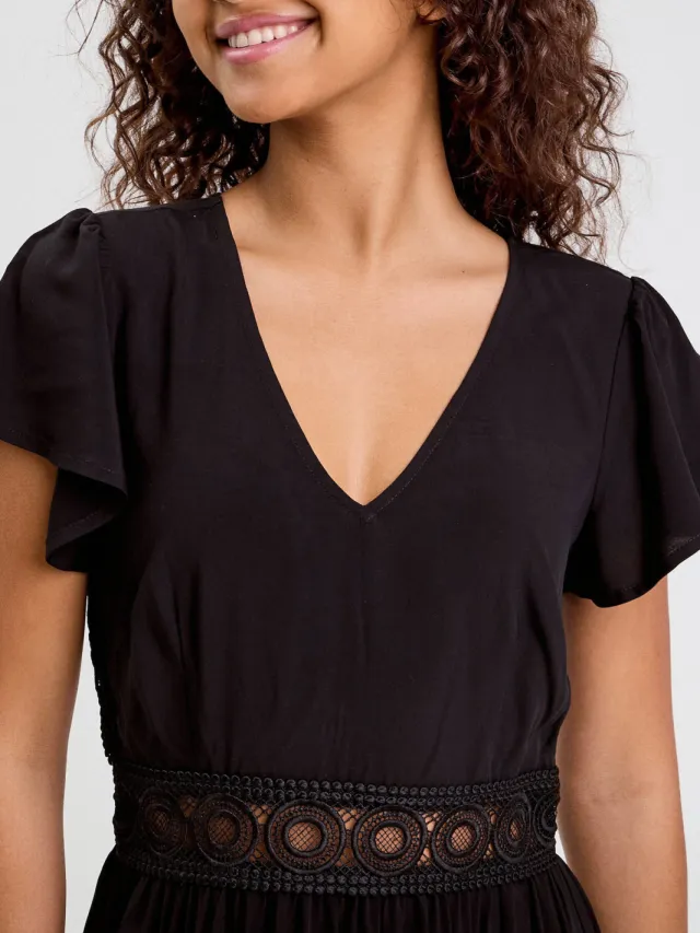 Cache Cache midi jurk broderie zwart, foto 3